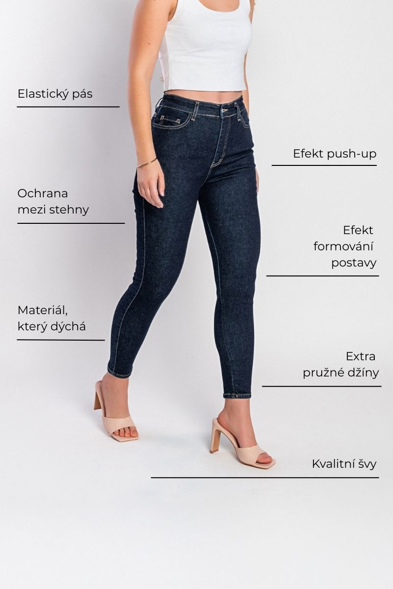 10K Super pružné skinny džíny s vysokým pasem