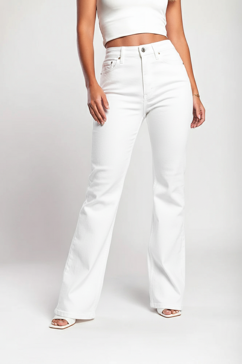 20K Super stretch high waist flare jeans full lenght