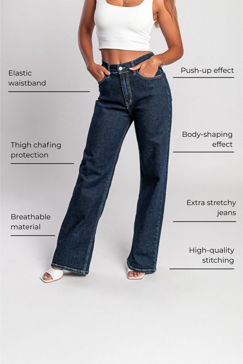 30K Super stretch high waist wide leg jeans
