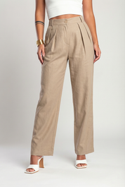 50K High waist Full length Linen pants