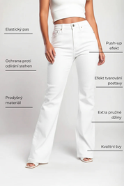 20K Super pružné vysoké pasové rozšířené džíny
