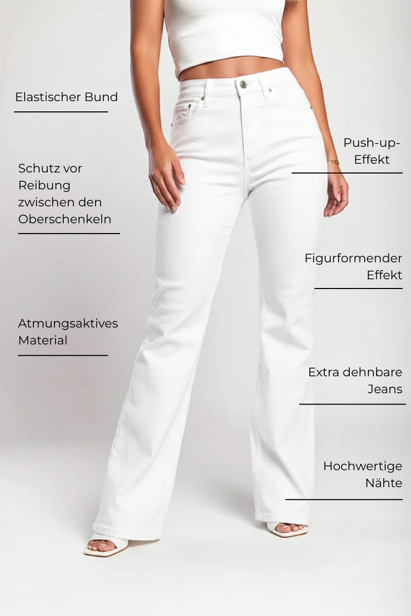 20K Super-Stretch High-Waist Flare Jeans volle Länge