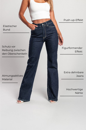 20K Super-Stretch High-Waist Flare Jeans volle Länge