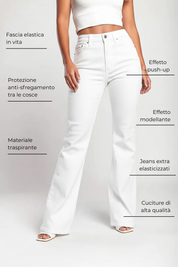 Jeans a zampa a vita alta super stretch 20K lunghezza completa