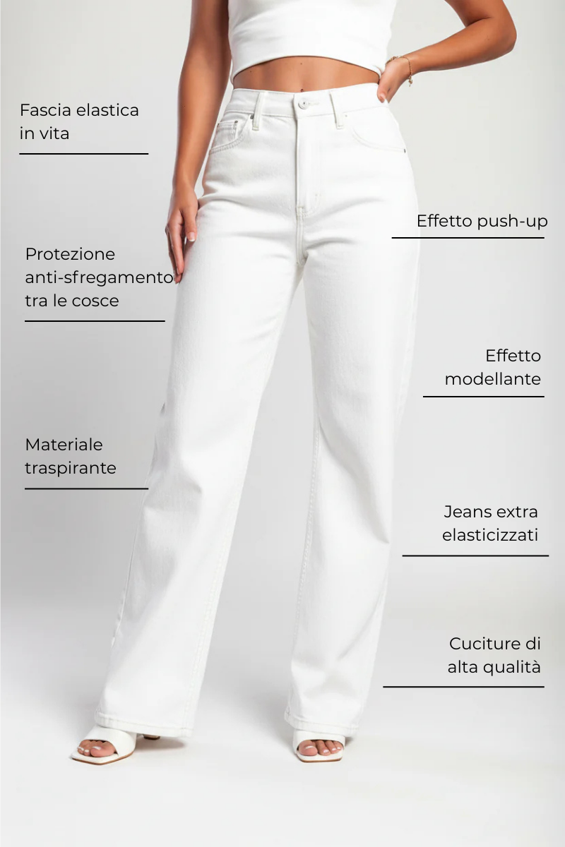 Jeans a gamba larga a vita alta super stretch 30K
