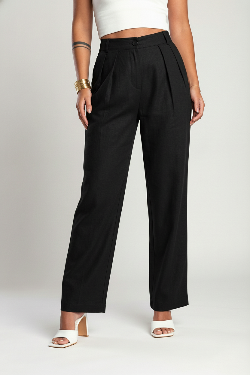50K High waist Full length Linen pants