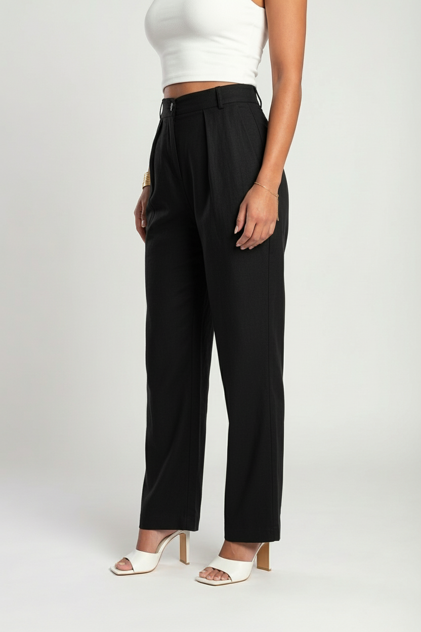 50K High waist Full length Linen pants